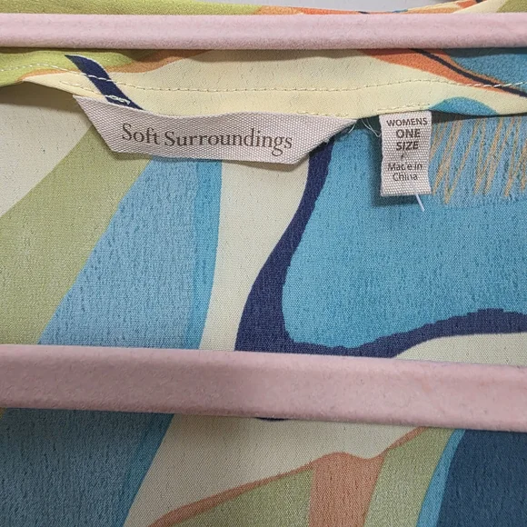 Soft Surroundings Multicolor Abstract Boho Kimono One Size - Picture 3 of 6